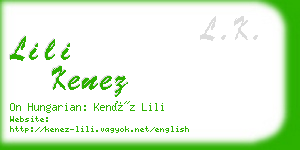 lili kenez business card